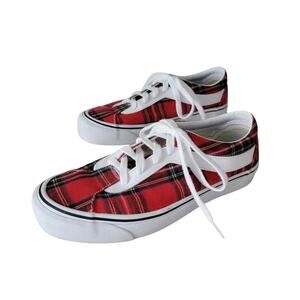 Vans Bold Plaid Red White Sneakers Unisex Size 10 Women 8.5 Men Skater Street
